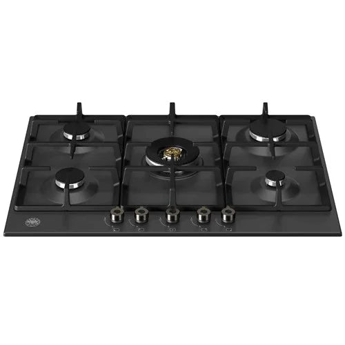 Falcon premium European glass black upright 1100mm induction cooker with five burners and control knobs