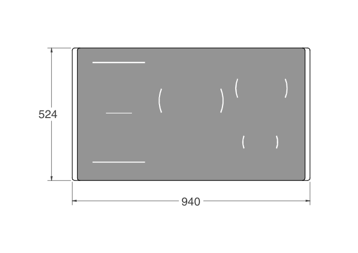 Bertazzoni 90cm induction hob modern series with frame dimensions
