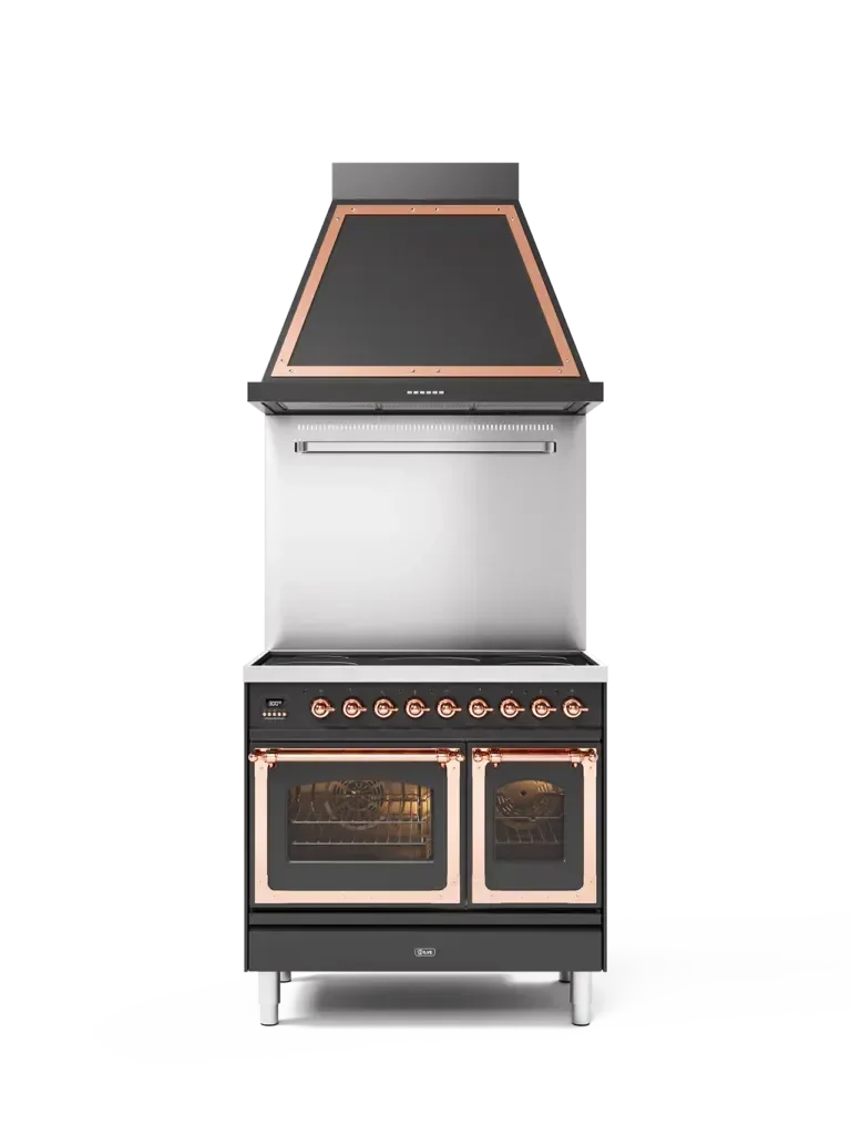 ILVE Nostalgie 90 cm enamelled steel double oven range cooker