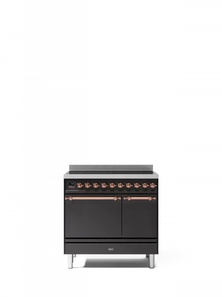 Falcon premium European glass black 1100mm induction cooker with copper accents