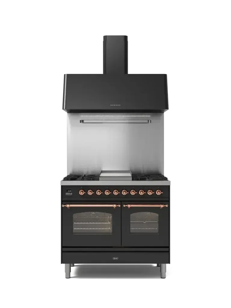 ILVE Nostalgie 100 cm enamelled steel double oven range cooker