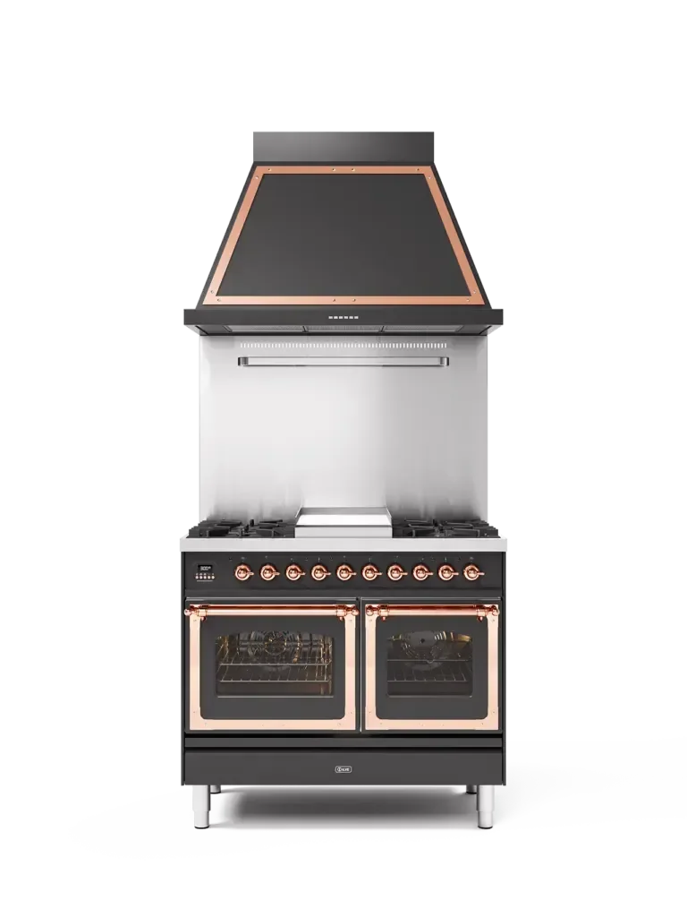 ILVE Nostalgie 100 cm enamelled steel double oven range cooker