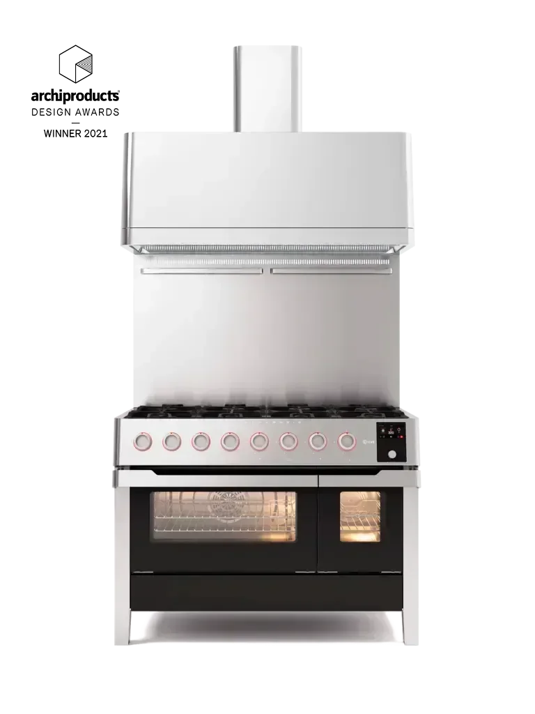 Falcon premium European glass black upright 1100mm induction cooker with dual ovens