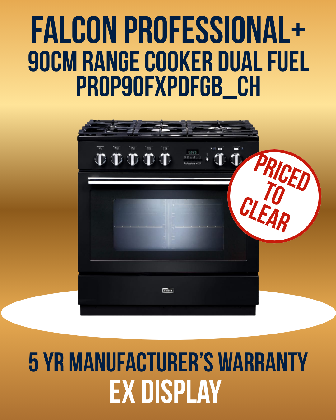Falcon 90cm Range Cooker PROP90FXPDFGB_CH - Dual Fuel with Energy Saving Panel