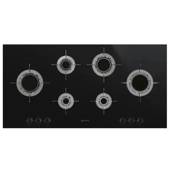 Falcon premium European glass black upright 1100mm induction cooker with five burners