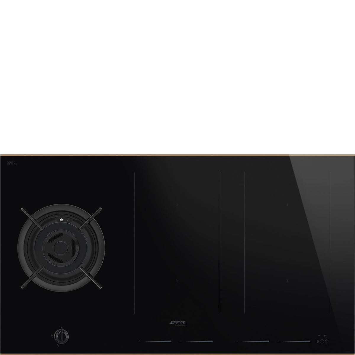 Smeg 90cm Mixed Hob SAIG6954R Dolce Stil Novo - Gas Wok with 4 Induction Zones