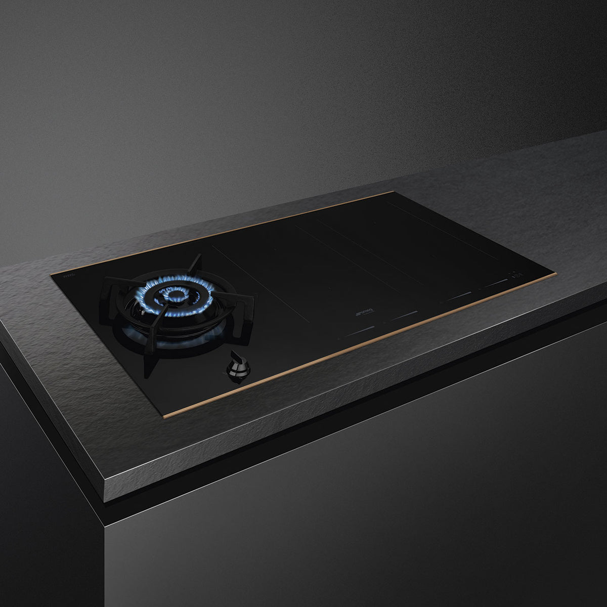 Smeg 90cm Mixed Hob SAIG6954R Dolce Stil Novo - Gas Wok with 4 Induction Zones