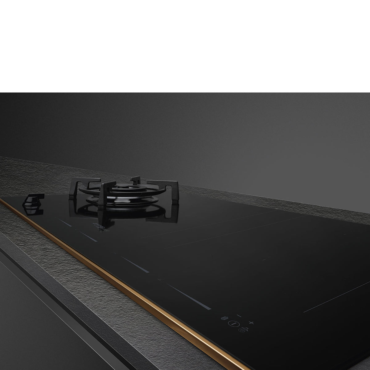 Smeg 90cm Mixed Hob SAIG6954R Dolce Stil Novo - Gas Wok with 4 Induction Zones