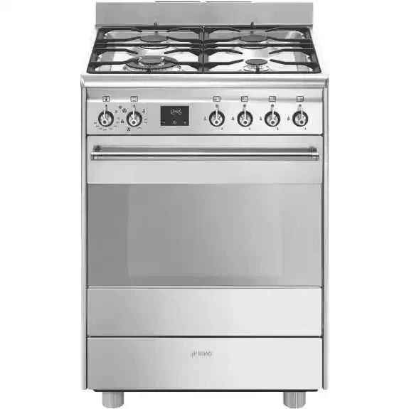 Smeg 60cm Classic Dual Fuel Freestanding Cooker - Stainless Steel - FS61XNG8-1