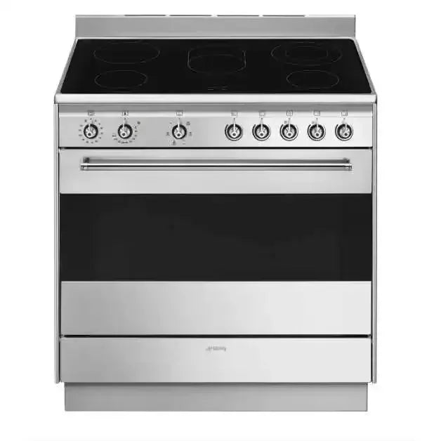 Smeg 90cm Classic Freestanding Ceramic Cooker - Stainless Steel - FS9010CER-1