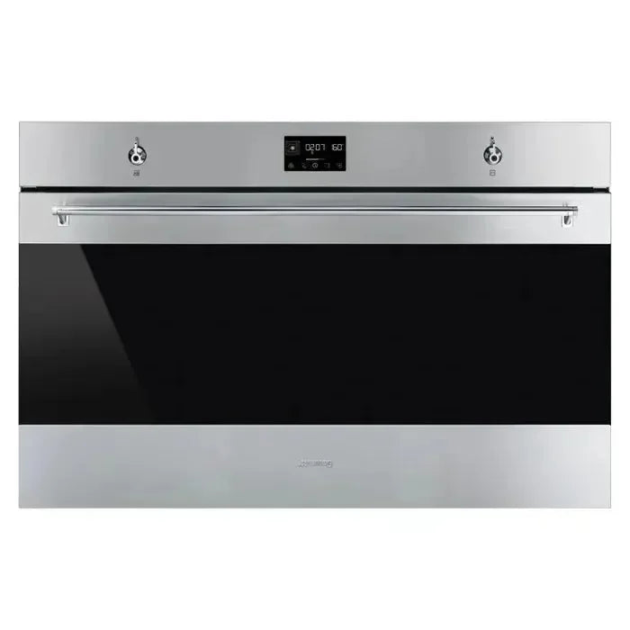 Falcon European Glass Black Upright 1100mm induction cooker with stainless trim