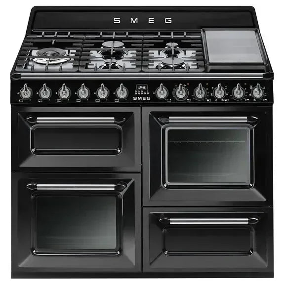 Smeg Victoria 110cm Dual Fuel Freestanding Cooker - Black TRA4110BL