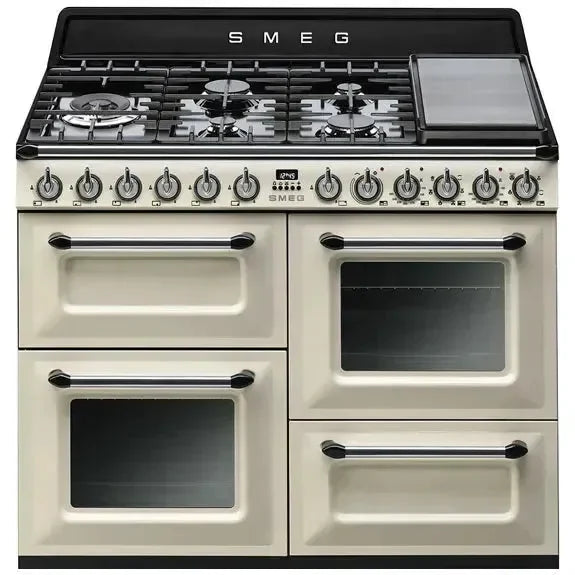Smeg Victoria 110cm Dual Fuel Freestanding Cooker - Cream TRA4110P