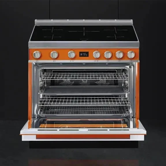Smeg 90cm Portofino Induction Cooker - Burnt Orange