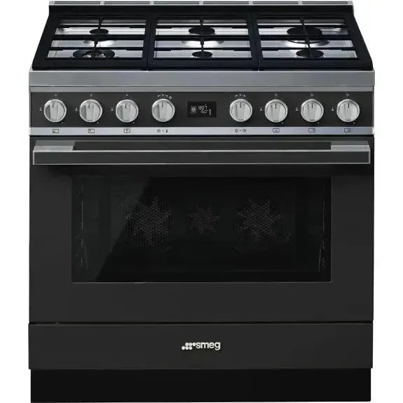 Smeg 90cm Portofino Freestanding Dual Fuel Cooker - Anthracite
