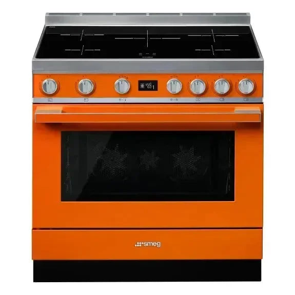 Smeg 90cm Portofino Induction Cooker - Burnt Orange