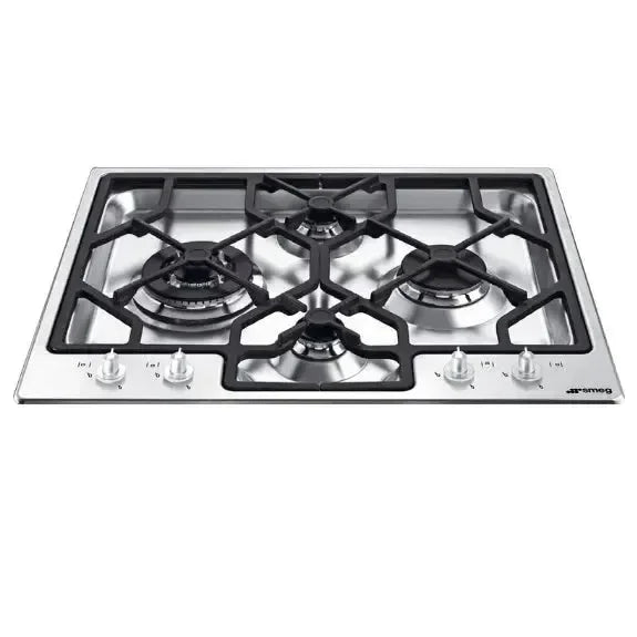 Smeg 60cm Classic 4 Burner Cooktop - Stainless Steel - PGA64