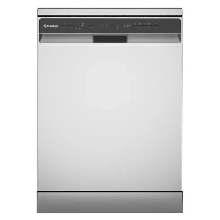 Stainless steel dishwasher with control panel, modern kitchen appliance for home use