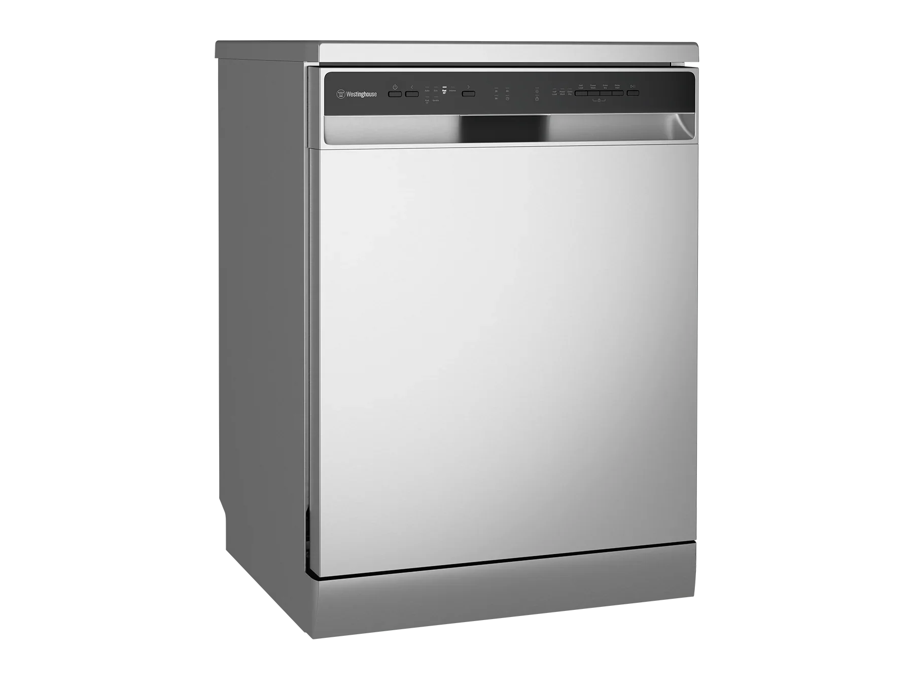 Stainless steel dishwasher with sleek control panel for modern kitchen design