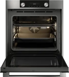 Falcon premium European glass black upright 1100mm induction cooker with open oven door