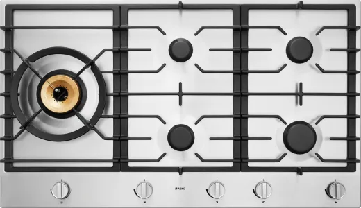 Falcon premium European glass black upright 1100mm induction cooker with gas burner and control knobs
