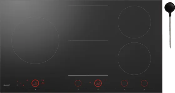 Falcon premium European glass black 1100mm induction cooker with touch controls and red indicators
