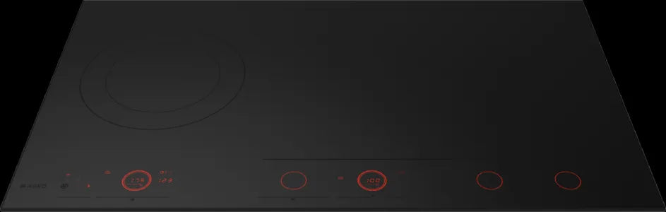 Falcon premium European glass black upright 1100mm induction cooker with red digital controls