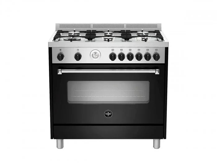 Falcon premium European glass black upright 1100mm induction cooker with gas burners and oven