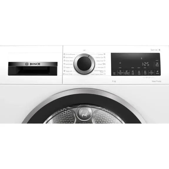 Bosch Serie 6 heat pump washing machine with digital display and control dial