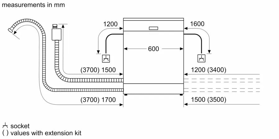 Falcon premium European glass black upright 1100mm induction cooker installation diagram with measurements