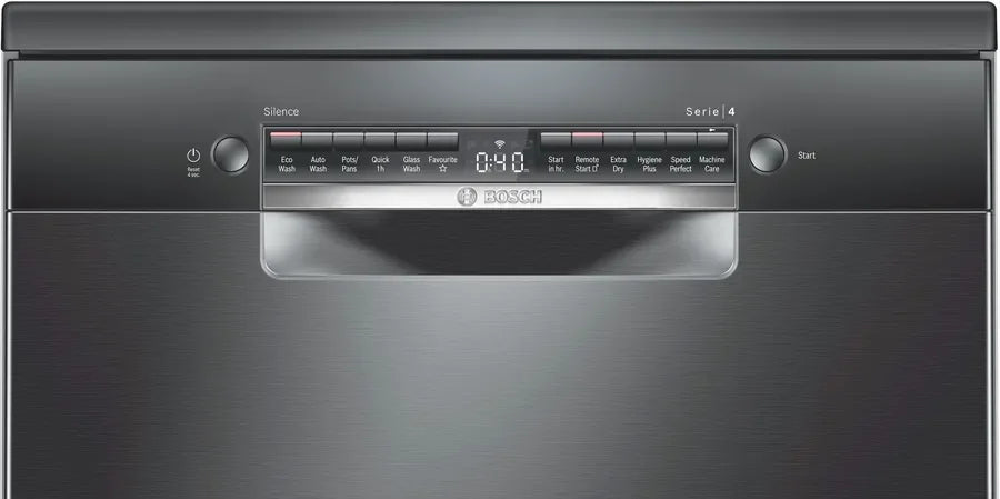 Bosch Serie 4 dishwasher with digital display and stainless steel finish