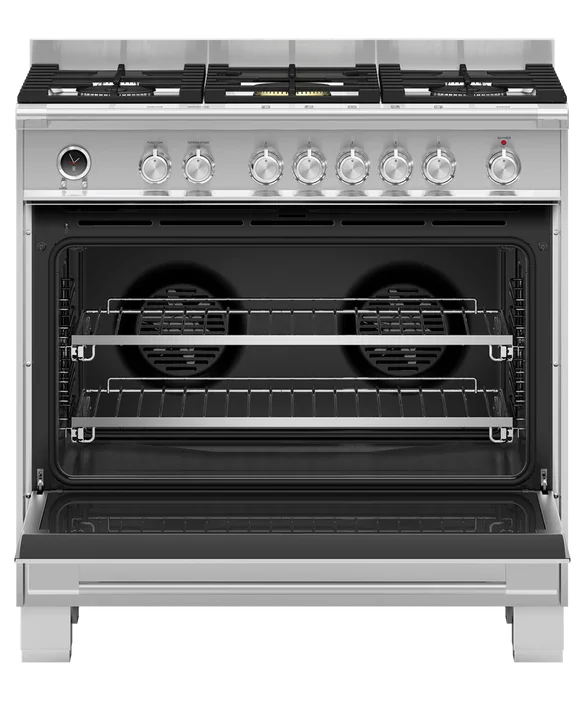 Falcon premium European glass black upright 1100mm induction cooker with open oven interior
