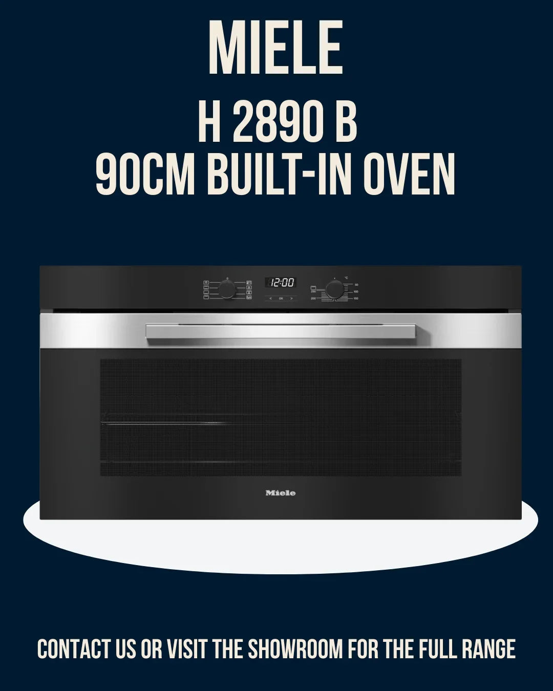 Miele H 2890 B 90cm built-in oven with sleek black and stainless steel design