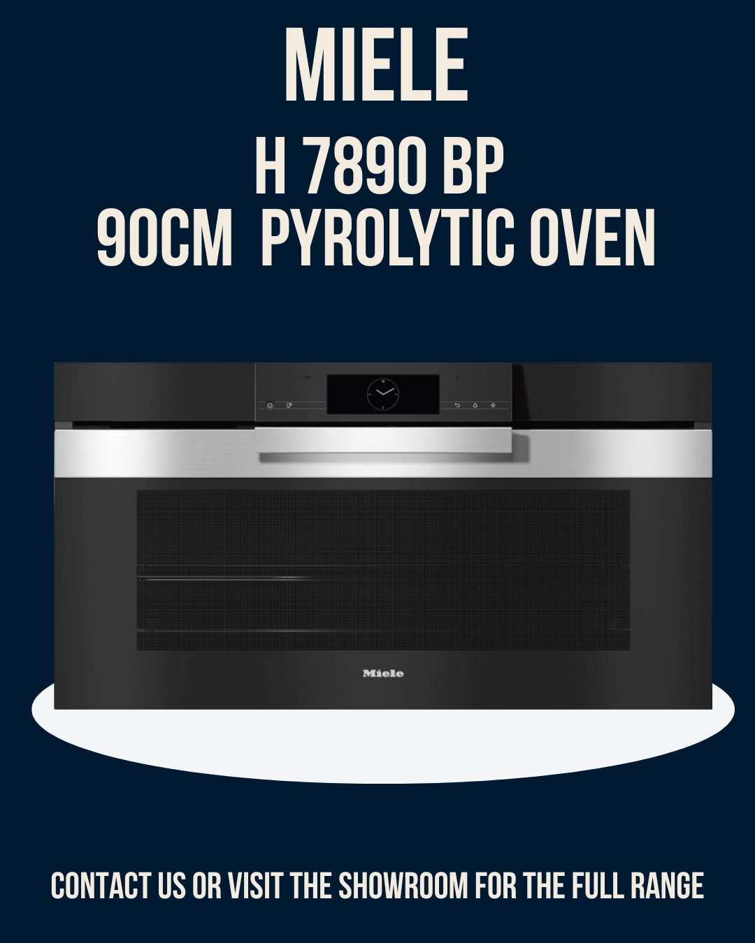 Miele 90cm Built In Oven - H 7890 BP PureLine CleanSteel 90cm Pyrolytic oven