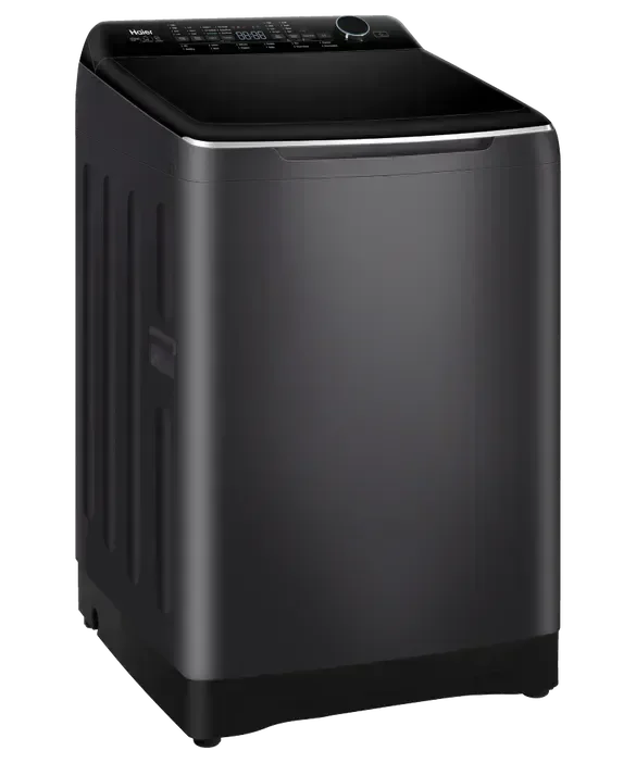 Black top load washing machine with digital control panel for modern laundry needs