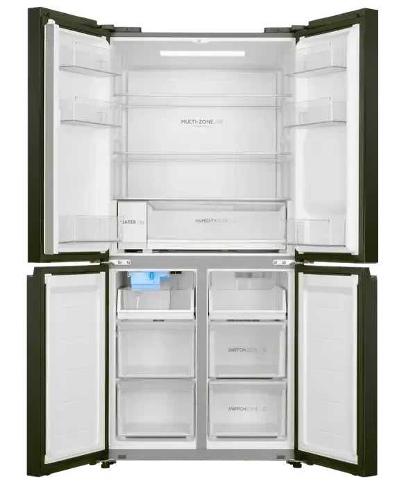 Modern French door refrigerator with Multi-Zone Air and SwitchZone drawers, ideal for designer kitchens