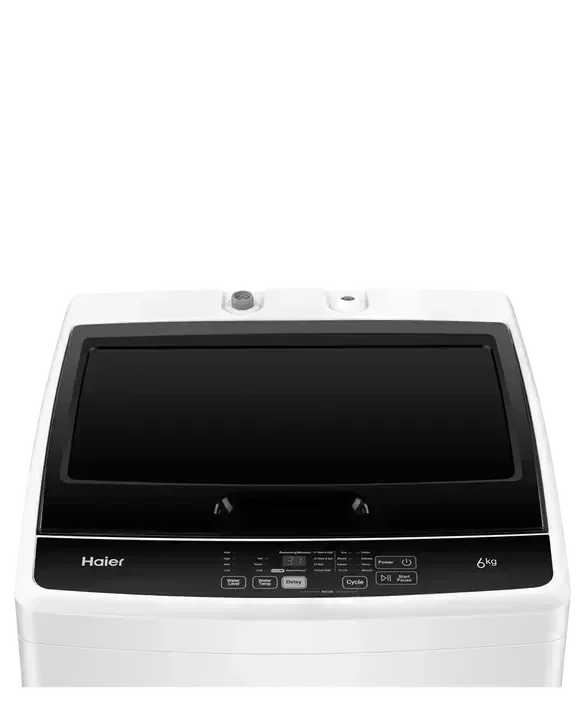 Haier 6kg top load washing machine with digital control panel for home laundry