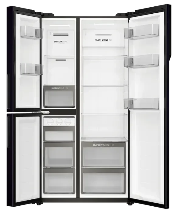 Modern European black upright 1100mm induction cooker with open compartments
