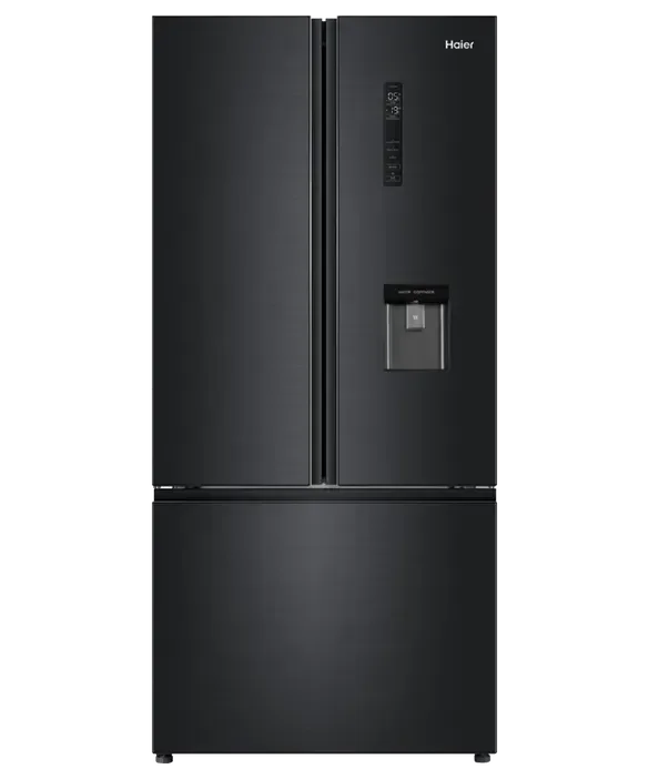 HRF520FHC Haier 489L 600 Series French Door Refrigerator Freezer with Water Dispenser Black