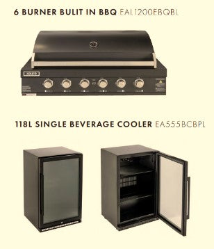 Imagine detailing the included 6 burner built in bbq and 118L single door beverage cooler supplied with the Euro Alfresco outdoor kitchens.