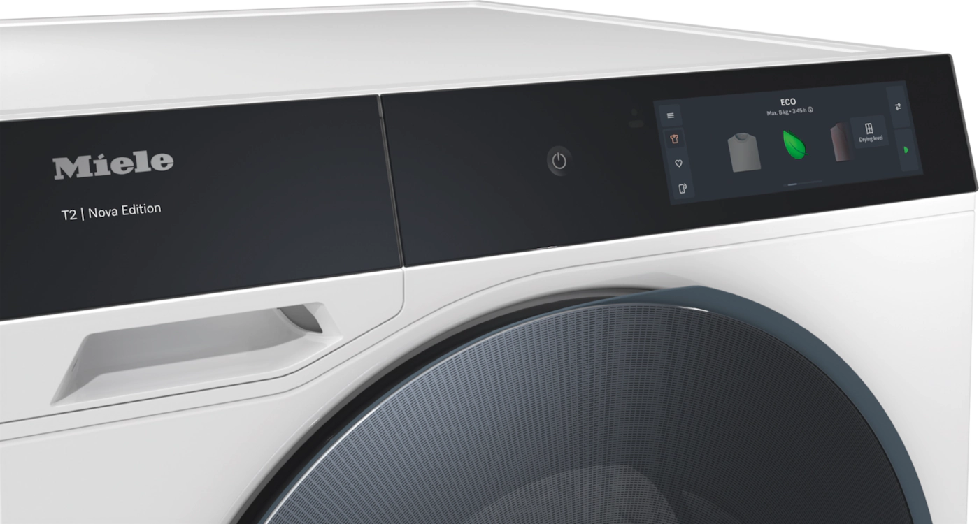 Miele T2 Nova Edition front-load washer with digital display and eco settings