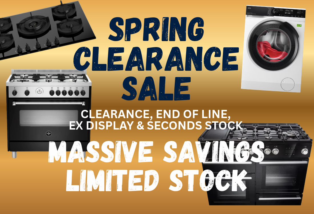 Promotional graphic for Spring Clearance Sale, highlighting massive savings and limited stock.