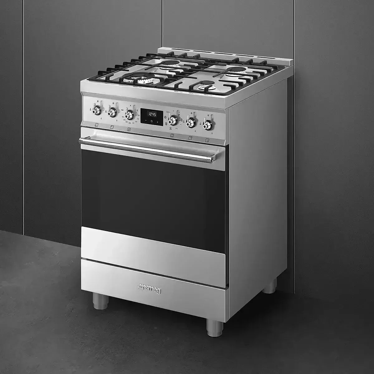 Falcon premium European Glass Black Upright 1100mm induction cooker with modern controls