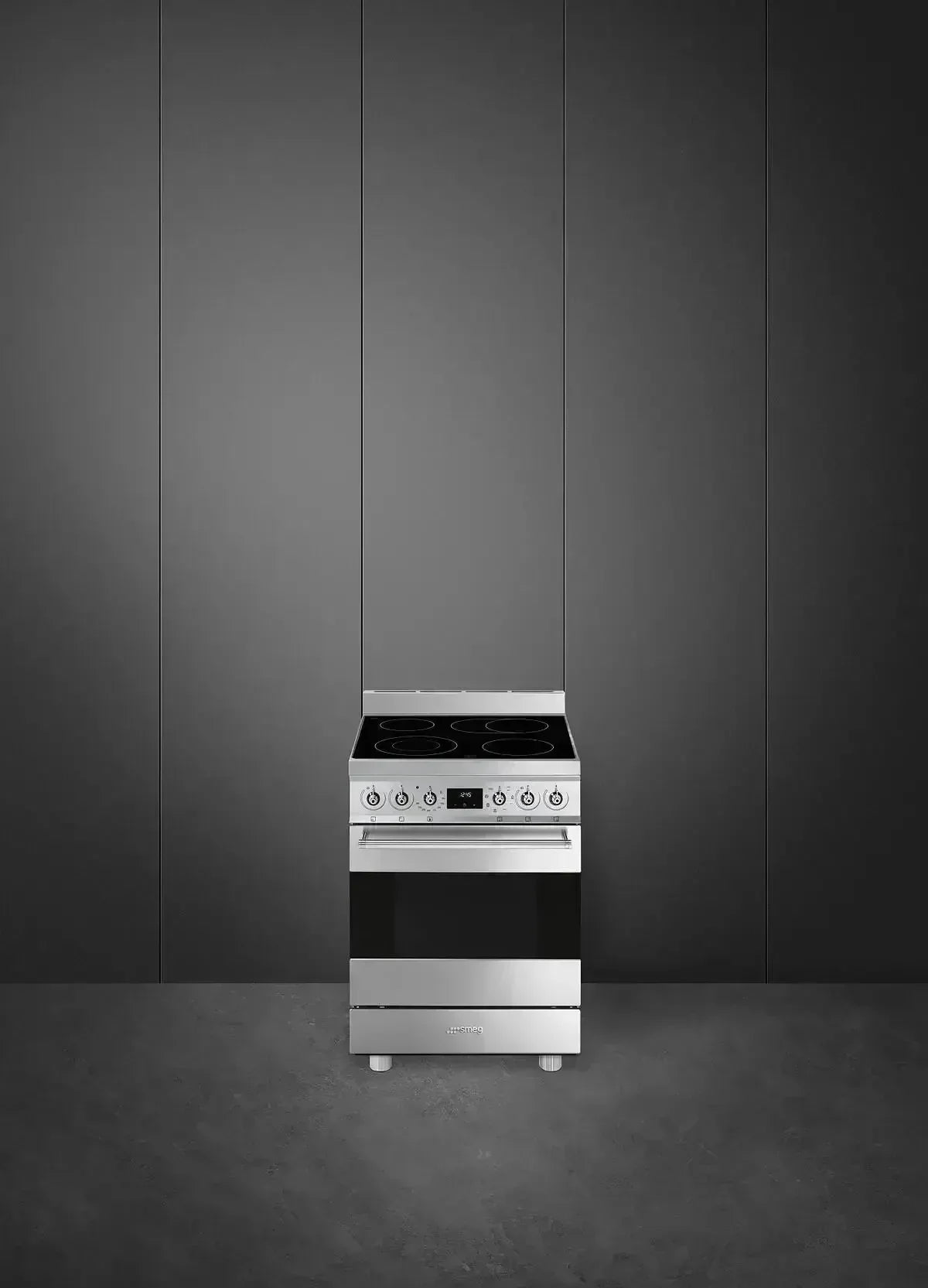Falcon premium European Glass Black Upright 1100mm Induction Cooker in modern kitchen