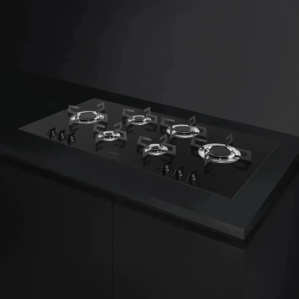 Smeg Gas 6 Burner 100cm Cooktop - Black Dolce Stil Novo