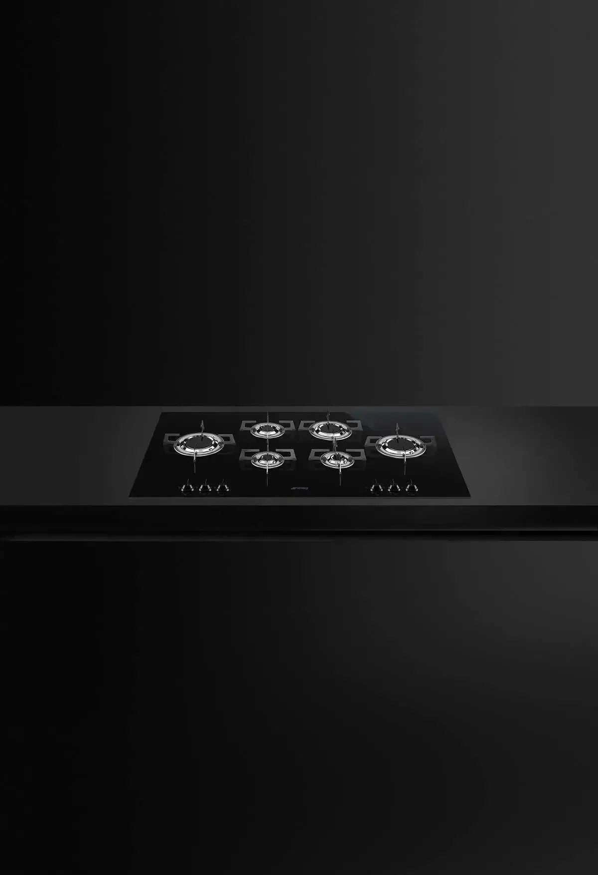 Falcon European glass black upright 1100mm induction cooker with sleek control knobs
