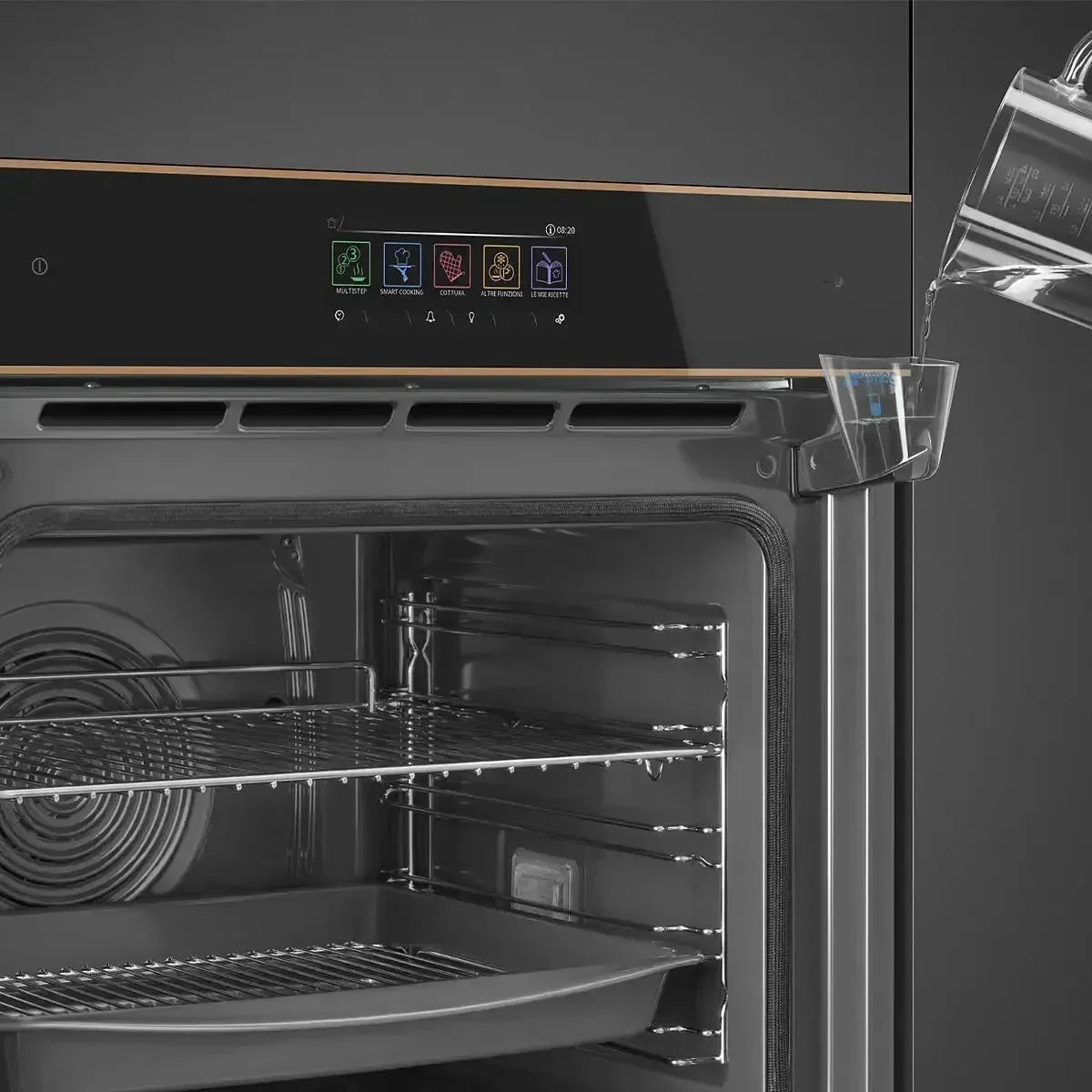 Smeg 60cm Dolce Stil Novo Pyrolytic Steam Oven - Black