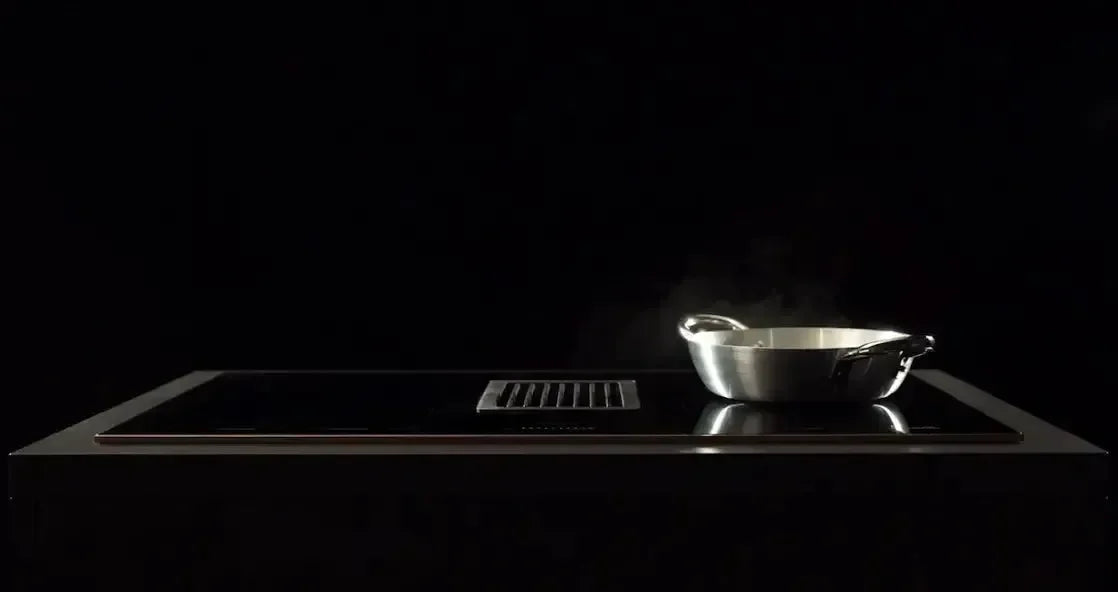 Smeg 80cm Induction Cooktop Integrated Rangehood Dolce Stil Novo - Black - HOBD682R1