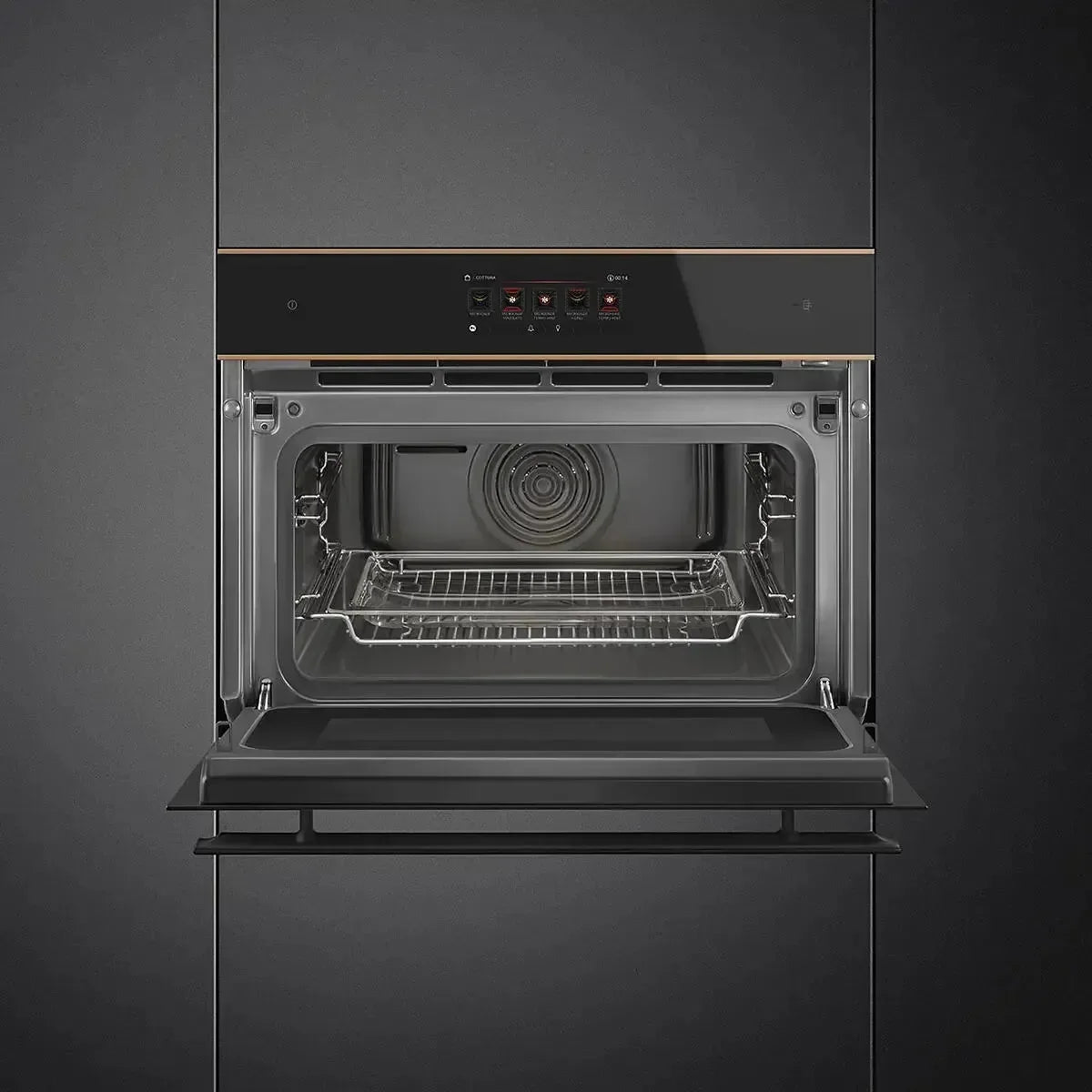 Smeg Dolce Stil Novo 45cm Combination Oven - Black SOA4606WAPNR