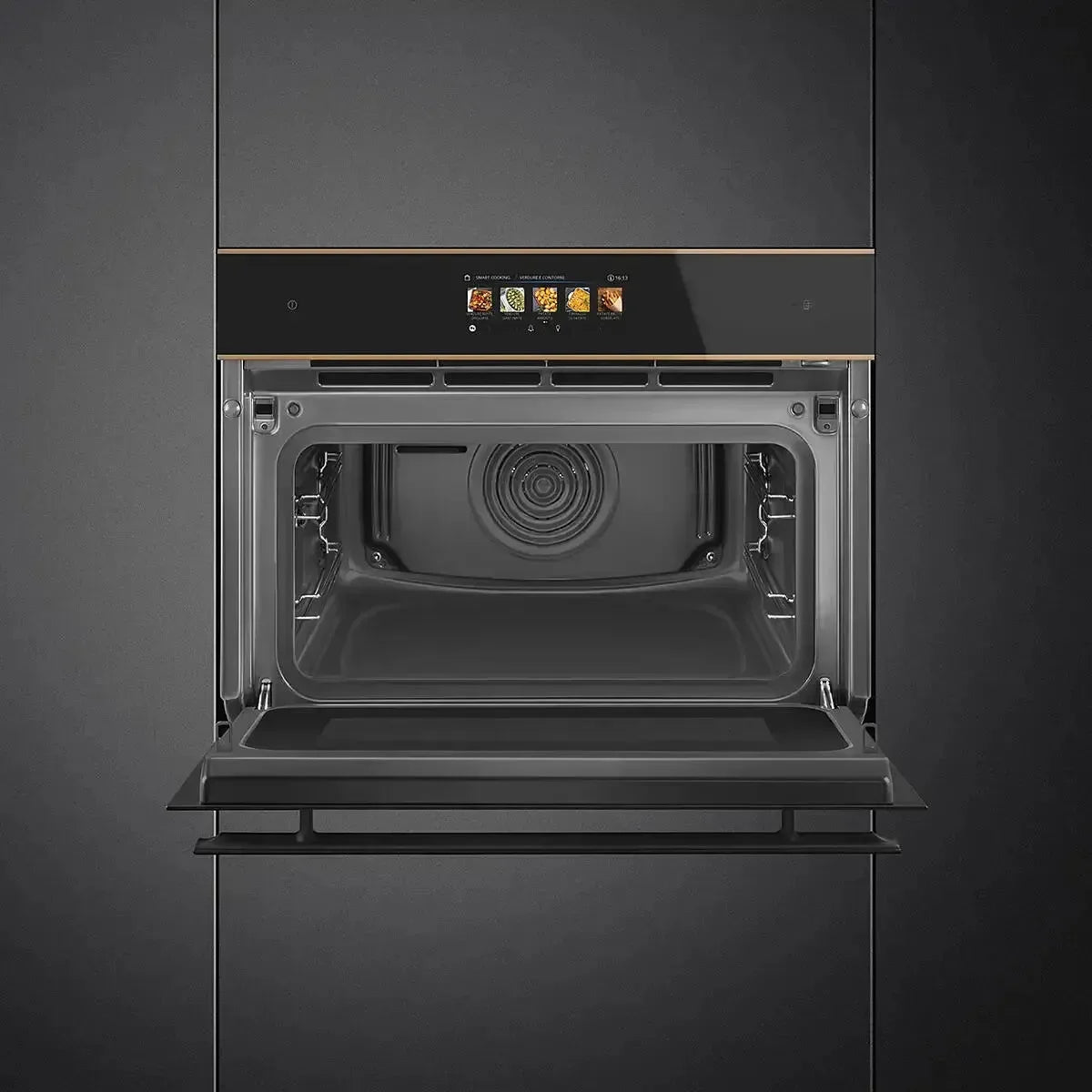 Smeg Dolce Stil Novo 45cm Combination Oven - Black SOA4606WAPNR